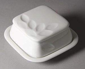 FE butter dish foliage decor