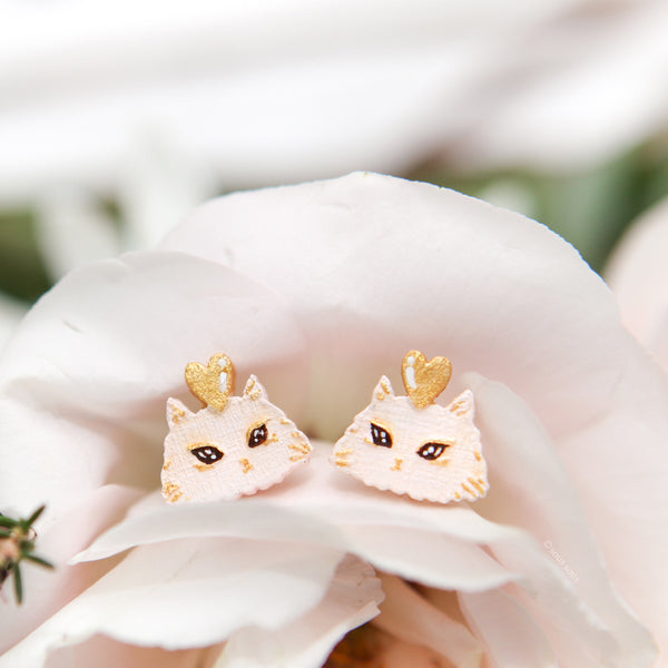 Earrings: Whiskers on Kittens (Blush & Yellow Gold)