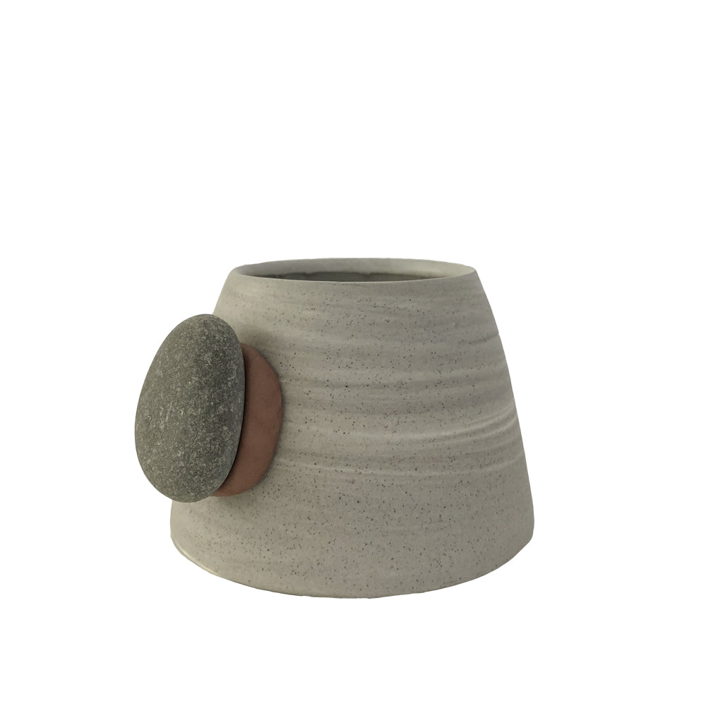 Mountain Cup: Grey Marble & Stone Knob