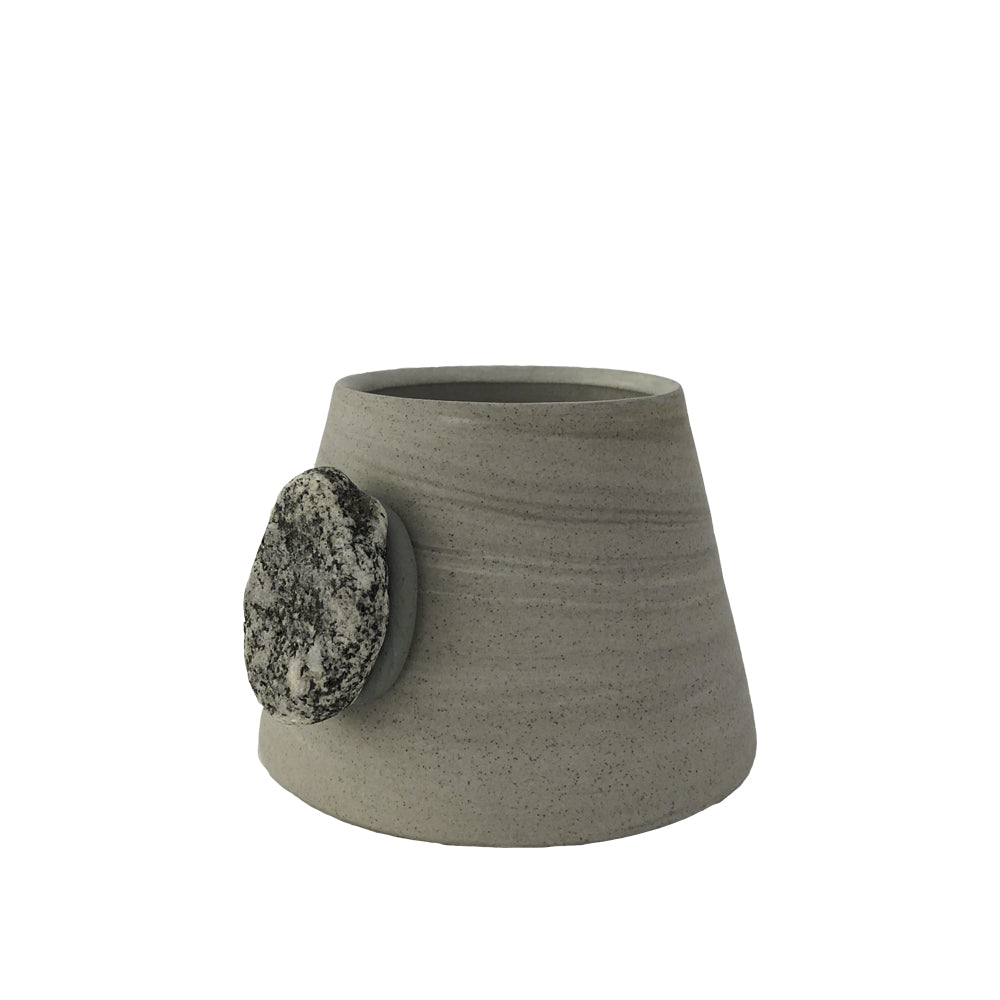 Mountain Cup: Grey Marble & Stone Knob