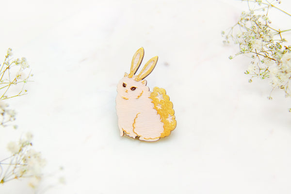 Brooch: To The Moon & Back (Blush & Yellow Gold)