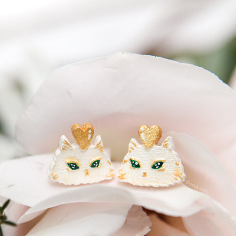 Earrings: Whiskers on Kittens (White & Yellow Gold)